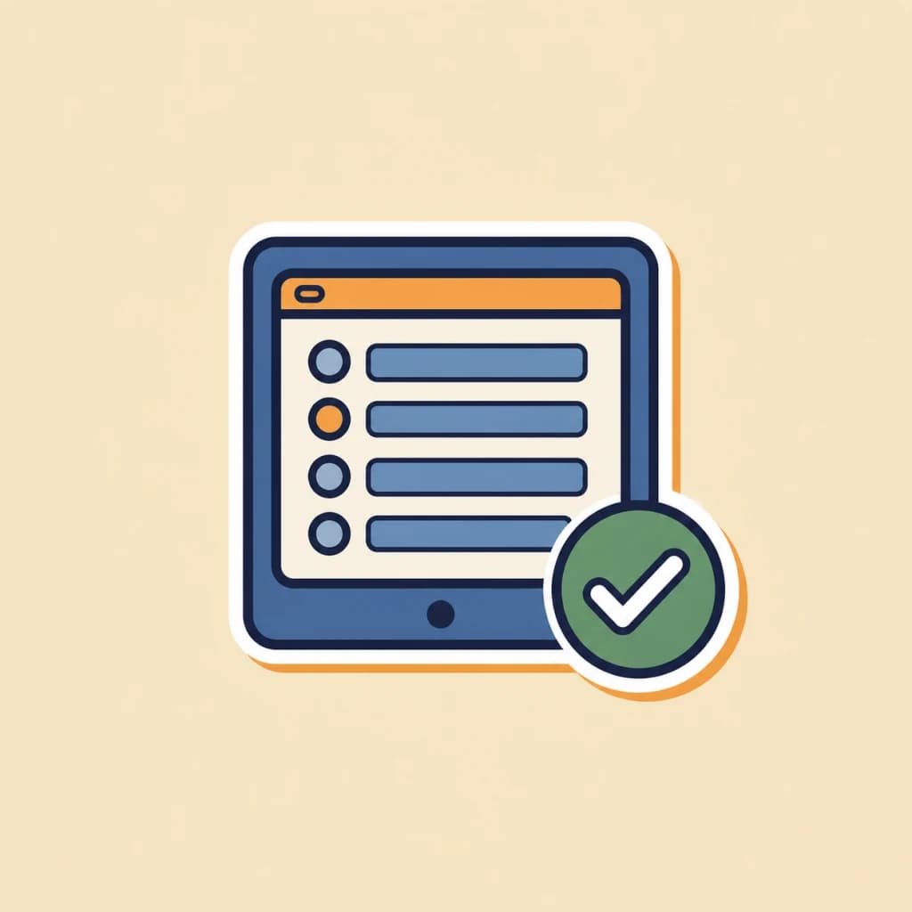 Multiple-choice quiz screen with a green check-mark badge, signalling that the theory test is treated as passed for an accepted conversion.