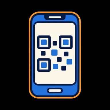 Phone displaying a decorative QR-style pattern for the e-learning result.