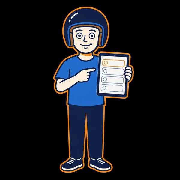 Mascot pointing to a multiple-choice question sheet.