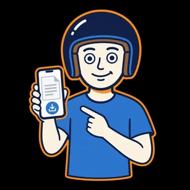 Mascot pointing to a saved code on a phone screen.