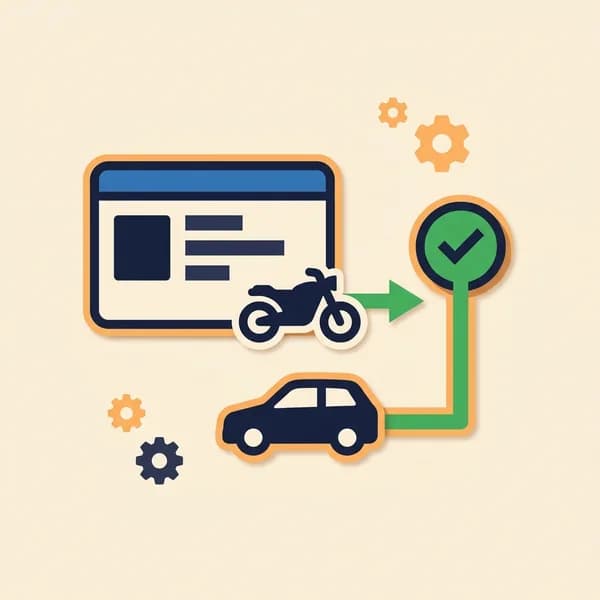 Generic licence card beside separate motorcycle and car category symbols.