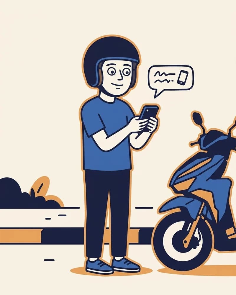 Foreign driver using a phone to request language help after a routine roadside traffic stop.